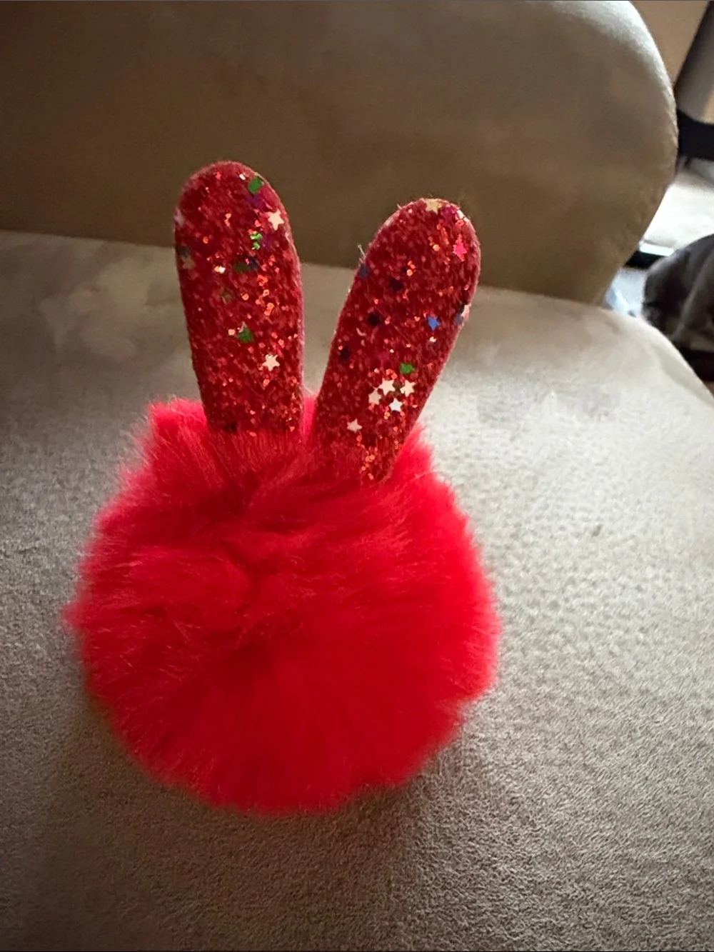 Plush Bunny Pom Keychain - Assorted Colors B23
